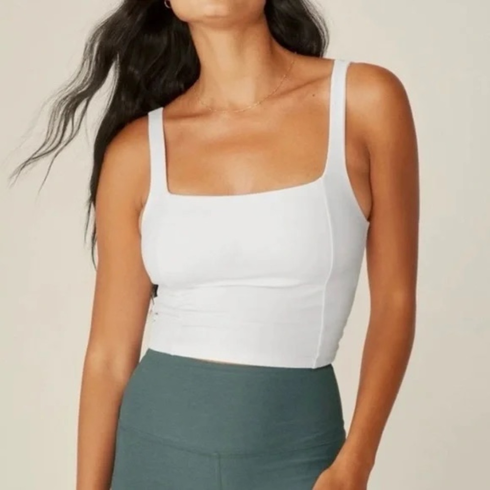Beyond Yoga Spacedye Impress Cropped Tank - White